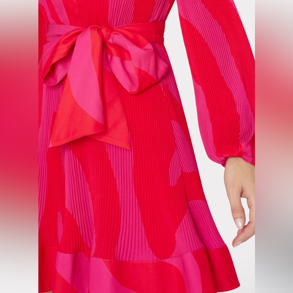 Milly Liv Zebra Pleated Dress Size 0 NWT - Picture 4 of 9